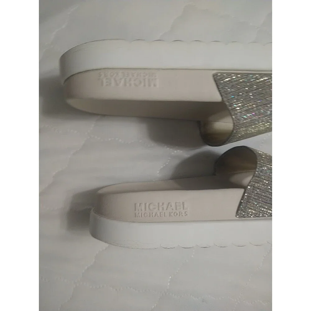 Michael Kors platform Embellished Bling Slides Size 8 Y2K City Boho Beachy